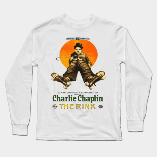 Charlie Chaplin in The Rink - Classic Roller-Skating Comedy Long Sleeve T-Shirt by TuncGK