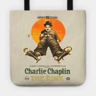 Charlie Chaplin in The Rink - Classic Roller-Skating Comedy Tote