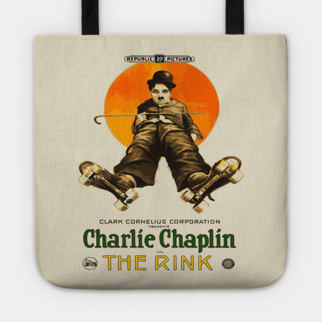 Charlie Chaplin in The Rink - Classic Roller-Skating Comedy Tote by TuncGK
