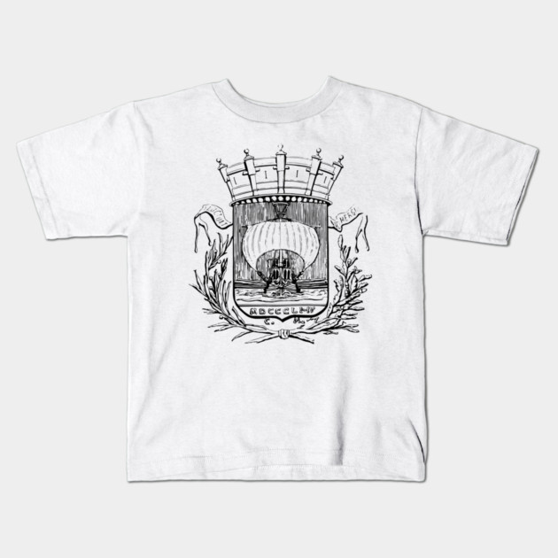 19th Century Paris Coat of Arms Etching Kids T-Shirt by TuncGK