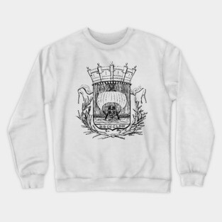 19th Century Paris Coat of Arms Etching Crewneck Sweatshirt