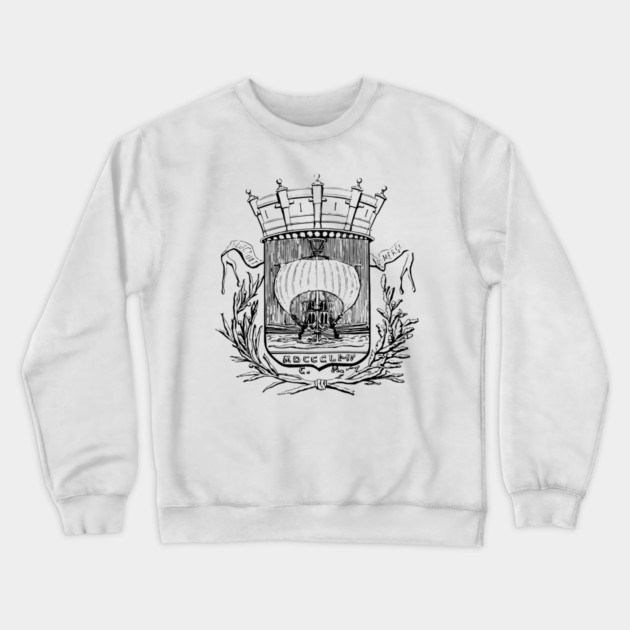 19th Century Paris Coat of Arms Etching Crewneck Sweatshirt by TuncGK