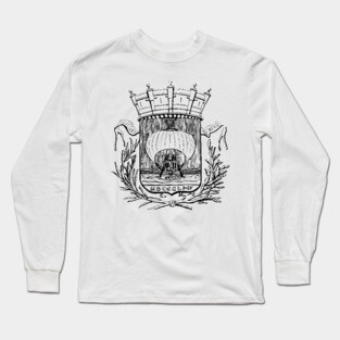 19th Century Paris Coat of Arms Etching Long Sleeve T-Shirt