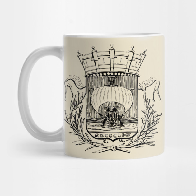 19th Century Paris Coat of Arms Etching by TuncGK