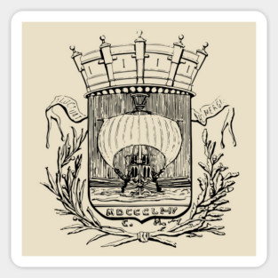 19th Century Paris Coat of Arms Etching Sticker