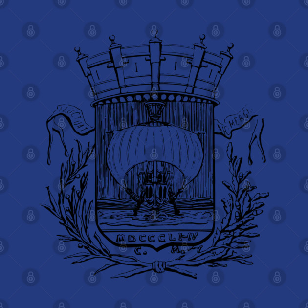 19th Century Paris Coat of Arms Etching by TuncGK