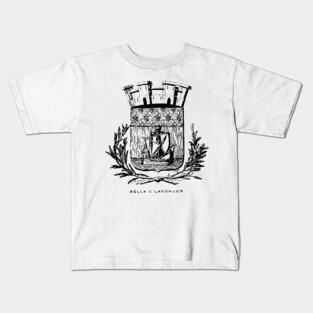 Nautical Paris Motto Etching - 19th Century Historical Design Kids T-Shirt