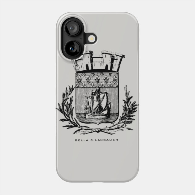 Nautical Paris Motto Etching - 19th Century Historical Design Phone Case by TuncGK