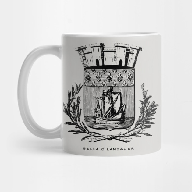 Nautical Paris Motto Etching - 19th Century Historical Design by TuncGK