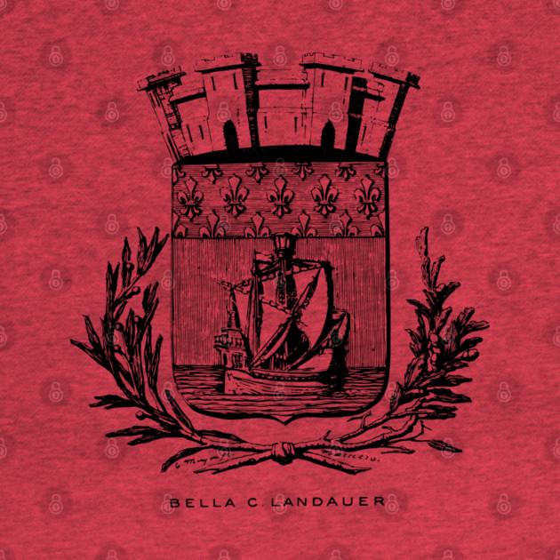 Nautical Paris Motto Etching - 19th Century Historical Design by TuncGK