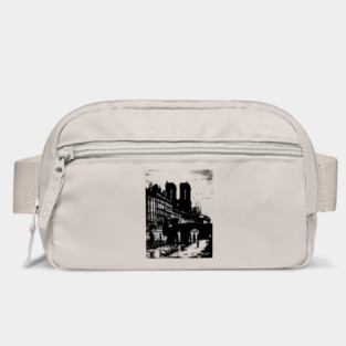 Petit Pont and Notre Dame Engraving - 19th Century Parisian Landscape Bag