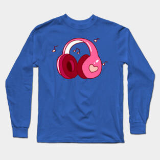 Pink Headphones Long Sleeve T-Shirt