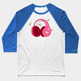 Pink Headphones Baseball T-Shirt