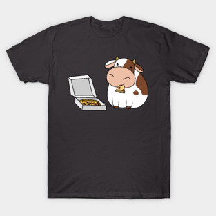 Cow with a Box of Pizza T-Shirt