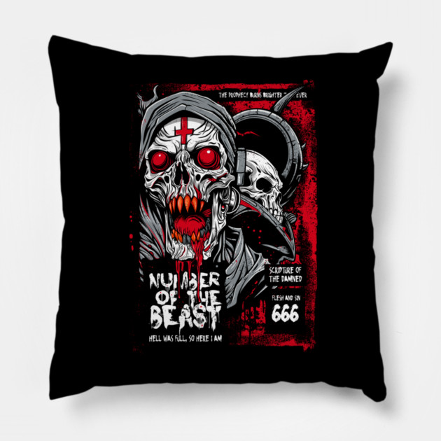 NUMBER OF THE BEAST Pillow by artslaves