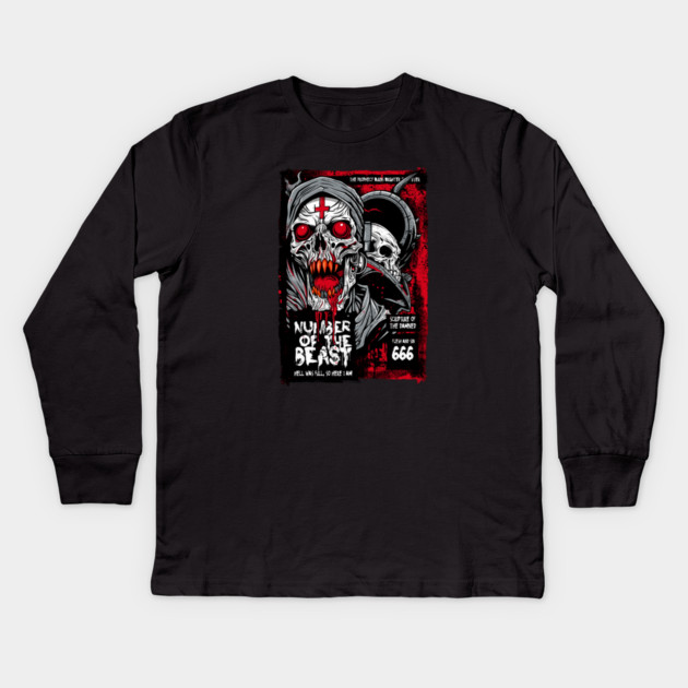 NUMBER OF THE BEAST Kids Long Sleeve T-Shirt by artslaves