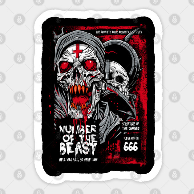 NUMBER OF THE BEAST Sticker by artslaves