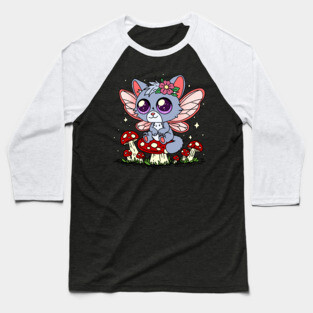 Fairy Cat Baseball T-Shirt