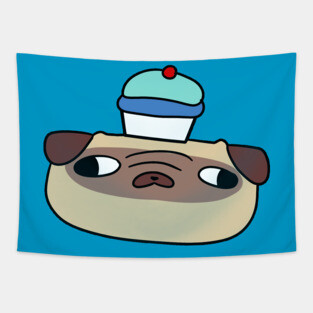Cupcake Pug Face Tapestry