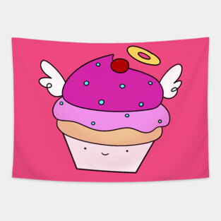 Pink Angel Cupcake Tapestry