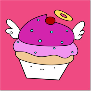 Pink Angel Cupcake Posters and Art
