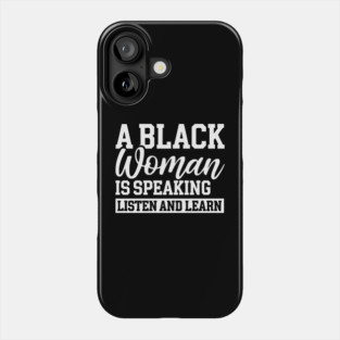 A Black Woman Is Speaking Phone Case