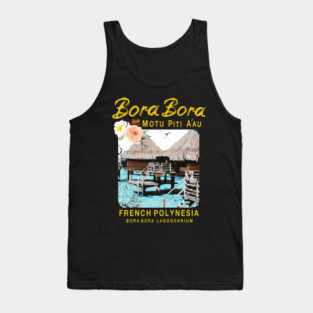 Bora Bora French Polynesia Over Water Bungalows Tank Top