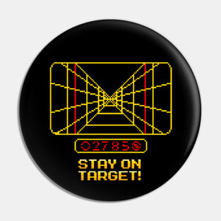 Stay on Target! pixel art Pin