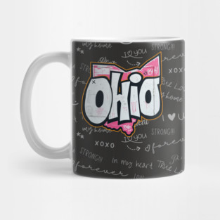 Ohio state of buckeyes love graffiti style Mug