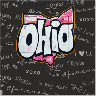 Ohio state of buckeyes love graffiti style Posters and Art