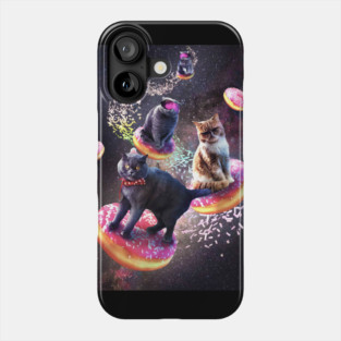 Galaxy Cat Donut - Space Cats Riding Donuts Phone Case