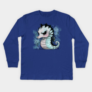 Grumpy Seahorse Kids Long Sleeve T-Shirt