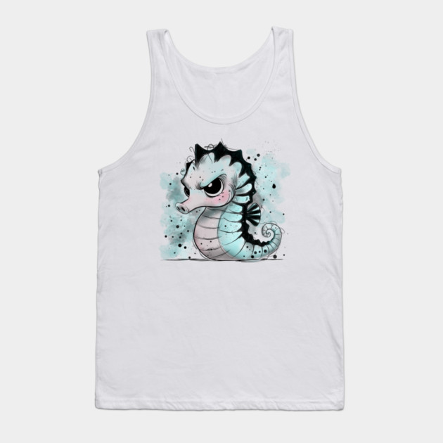 Grumpy Seahorse Tank Top by H. R. Sinclair