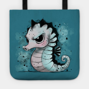 Grumpy Seahorse Tote