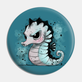 Grumpy Seahorse Pin