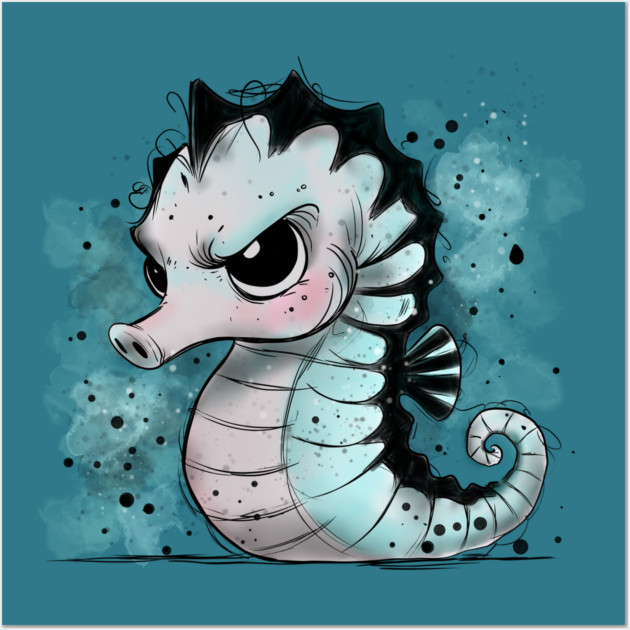 Grumpy Seahorse Wall Art by H. R. Sinclair