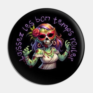 Mardi Gras Zombie Pin