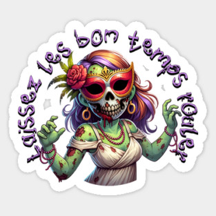 Mardi Gras Zombie Sticker