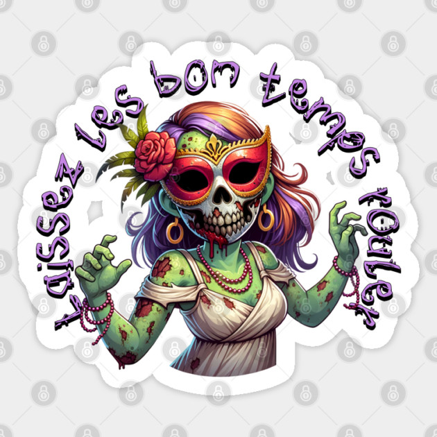 Mardi Gras Zombie Sticker by HolidayBug