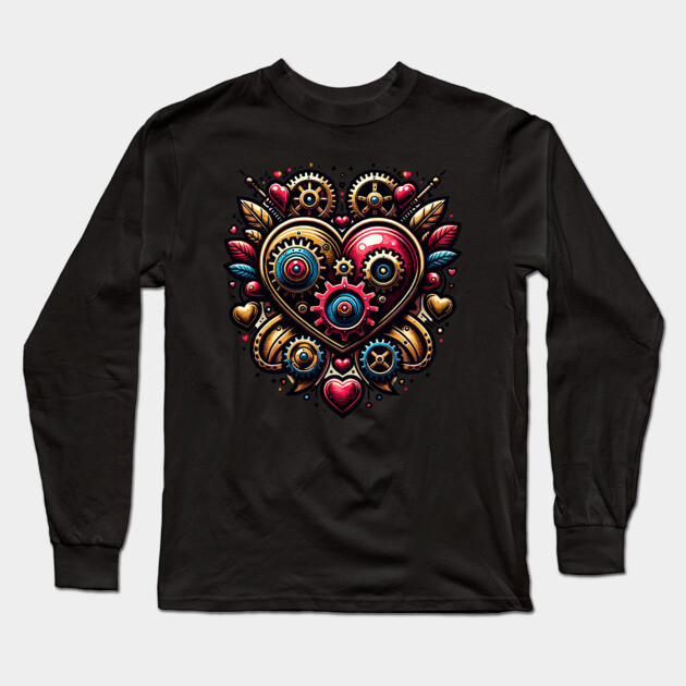 Steampunk Heart Long Sleeve T-Shirt by HolidayBug