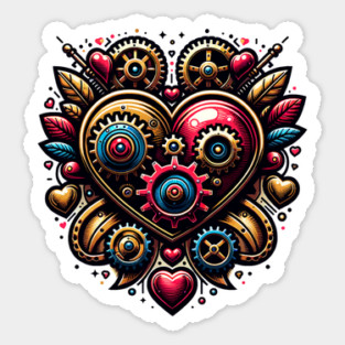 Steampunk Heart Sticker
