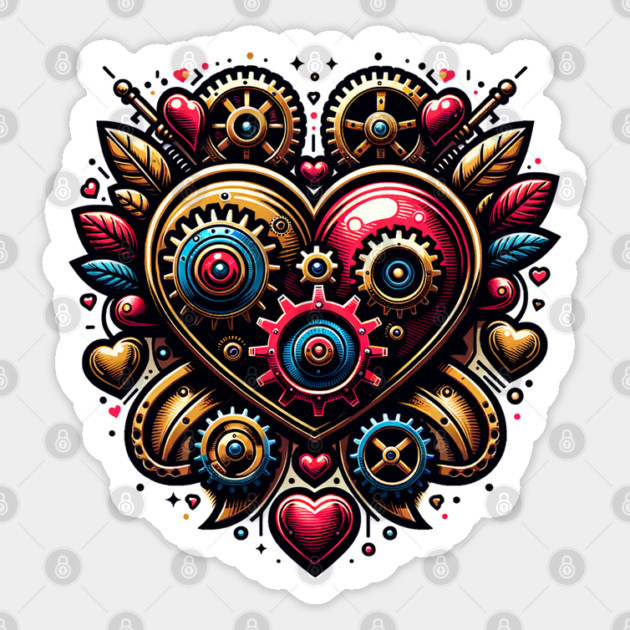 Steampunk Heart Sticker by HolidayBug