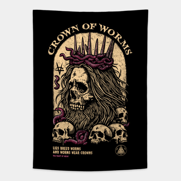 CROWN OF WORMS Tapestry by artslaves
