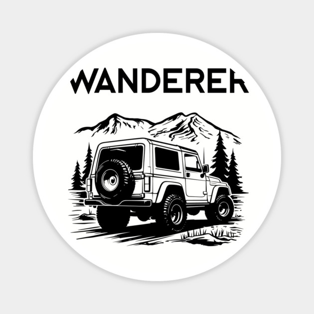 Wanderer Off-Road Outdoor Adventure Free Spirit Magnet by Anticorporati