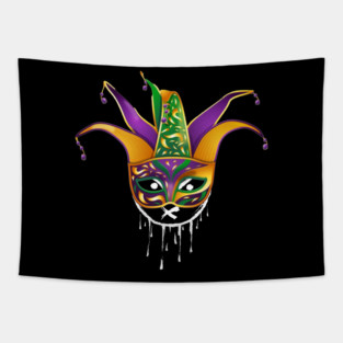 Mardi Gras Skank Face Front Logo - Skankfest 2025 New Orleans Tapestry