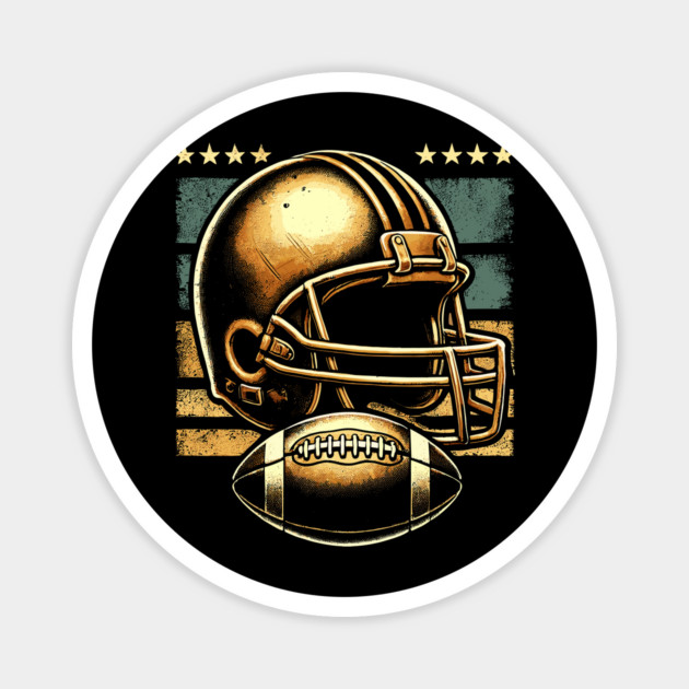 Retro Golden Football Helmet Magnet by JessArty