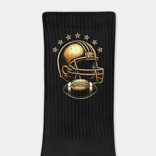 Retro Golden Football Helmet by JessArty