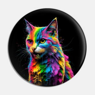 Colorful Cat's Portrait Pin