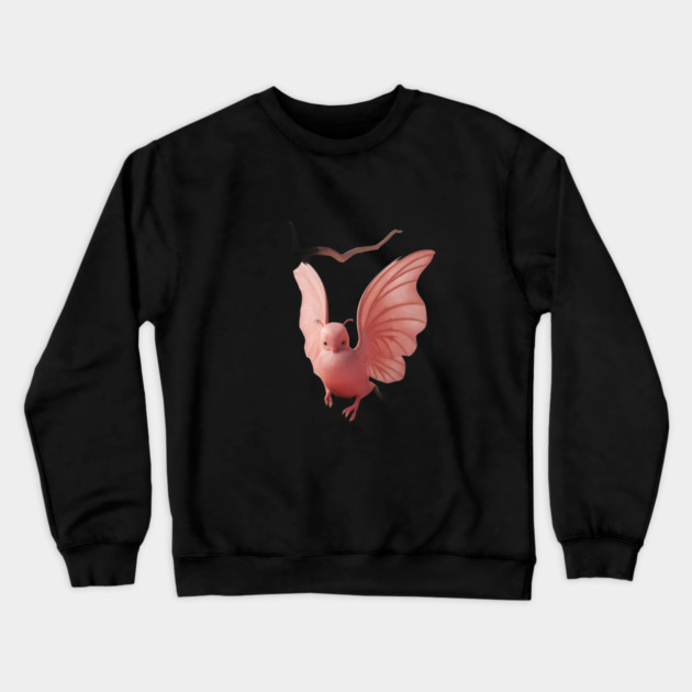 Wood  Enchanted Pink Bird Crewneck Sweatshirt by animegirlnft