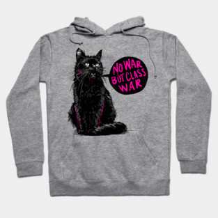 No War But Class War Cat Hoodie